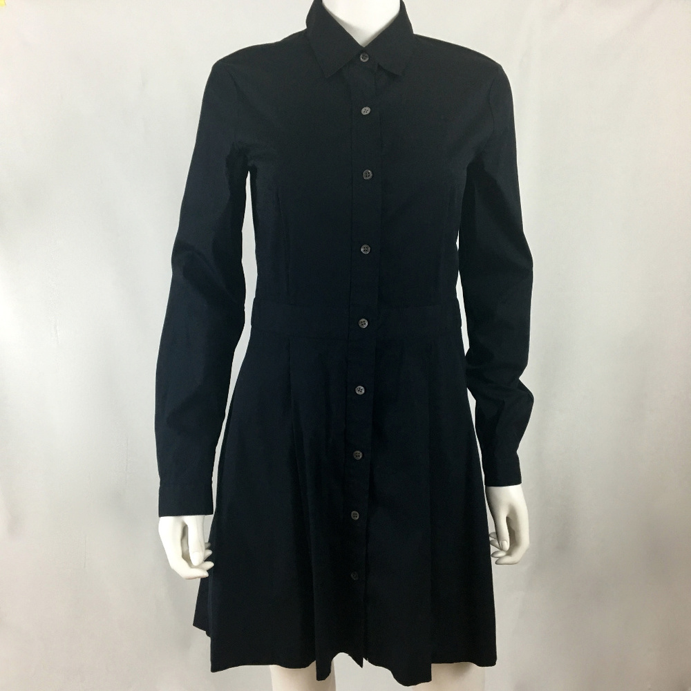 Theory Womens Size 6 Navy Button Down Shirt Dress